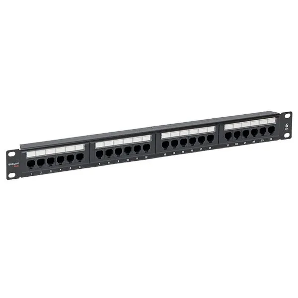 Патч-панель TERACOM PRO 19'' Cat.6 1U неэкранированная UTP 24 порта RJ-45 Dual IDC TRP-PPNL-6UTP-1U24 EKF