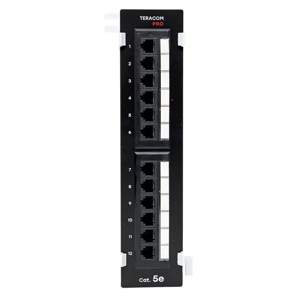 Патч-панель настенная TERACOM PRO Cat.5E неэкранированная UTP 12 портов RJ-45 Dual IDC TRP-WPP-5EUTP-12 EKF