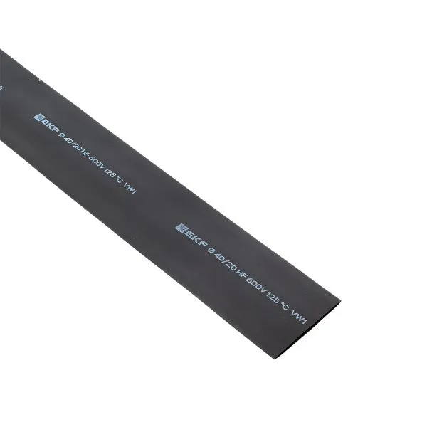 Трубка термоусадочная ТУТ нг 40/20 черн. 1м (уп.25м) PROxima EKF tut-40-b-1m