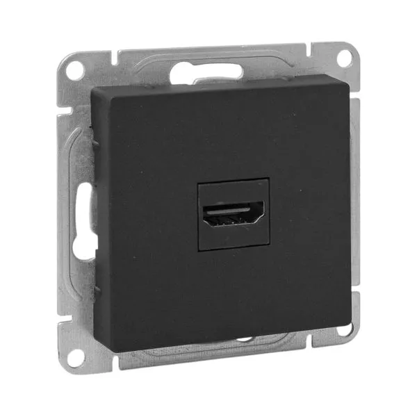 Механизм розетки HDMI, чёрный Эпика EKF UP1-SOB-HDMI