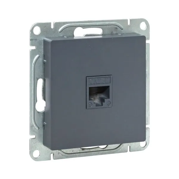Розетка компьютерная СП Эпика RJ45 кат.5 механизм графит EKF UP1-SOG-RJ45-5