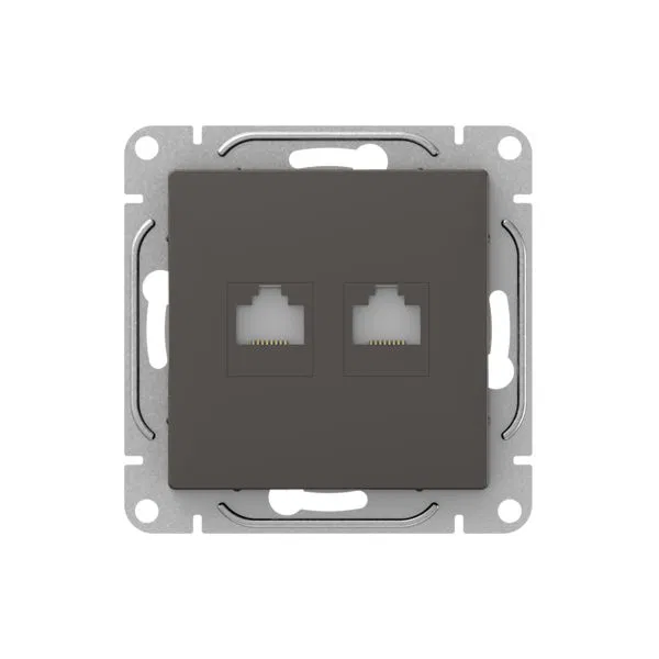 Механизм розетки RJ45 - 2шт, (cat6), мокко Эпика EKF UP1-SOM-2RJ45-6