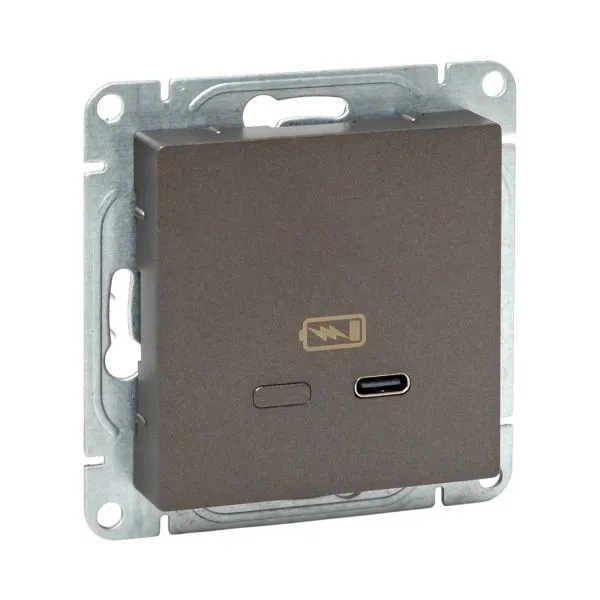 Механизм розетки USB-С, быстрая, мокко Эпика EKF UP1-SOM-USBCF