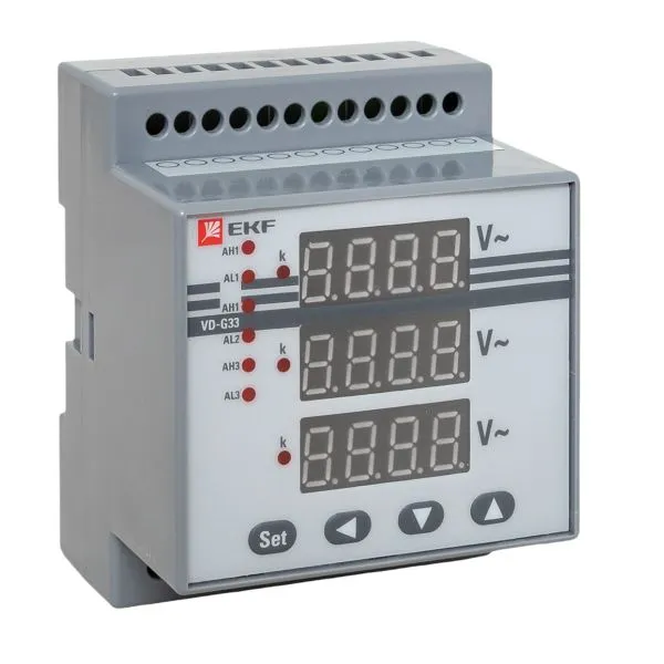 VD-G33 Вольтметр цифровой на DIN трехфазный EKF PROxima (без поверки vd-g33