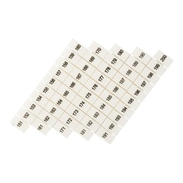 Маркеры для UT/ST/Push-in 2,5 с нумерацией 150-200 (100 шт.) EKF zb-st-2.5-150-200