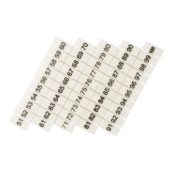 Маркеры для UT/ST/Push-in 4 с нумерацией 50-100 (уп.100шт) EKF zb-st-4-50-100