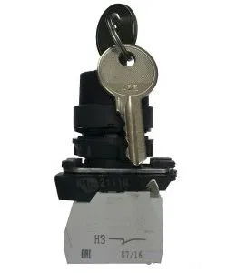Переключатель КПЕ 1122 -К УХЛ3 черн. 2но+2нз ключ на 2 положения с фиксацией IP40 Электротехник ET012450