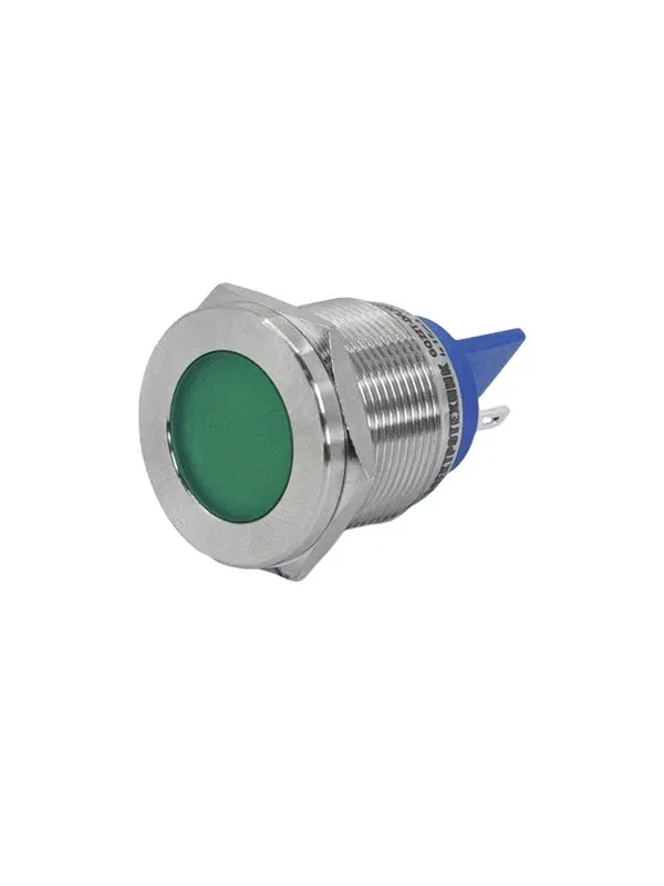 Лампа индикаторная GQ22T-D/L/G/220V/S светодиодная матрица d22мм 220В AC/DC IP67 метал. зел. Электротехник ET020077