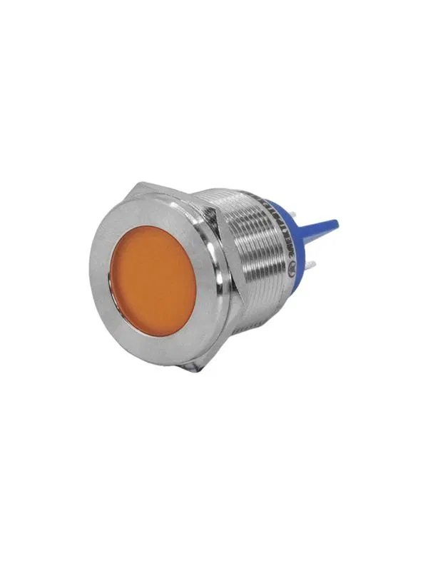 Лампа индикаторная GQ22T-D/L/O/24V/S светодиодная матрица d22мм 24В AC/DC IP67 метал. оранж. Электротехник ET020085