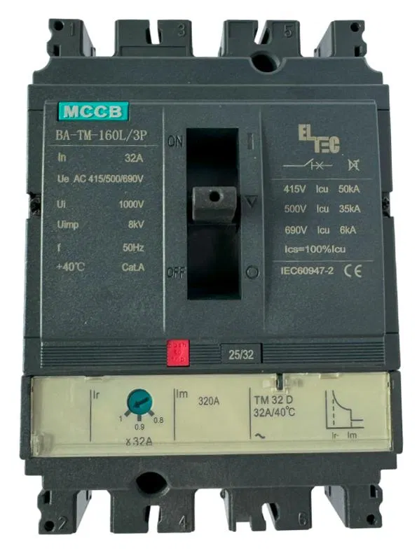 Выключатель автоматический MCCB BA-TM-160L/3P 32А (термомагнитый ТМ ICU:50KA) ELTEC 1200032