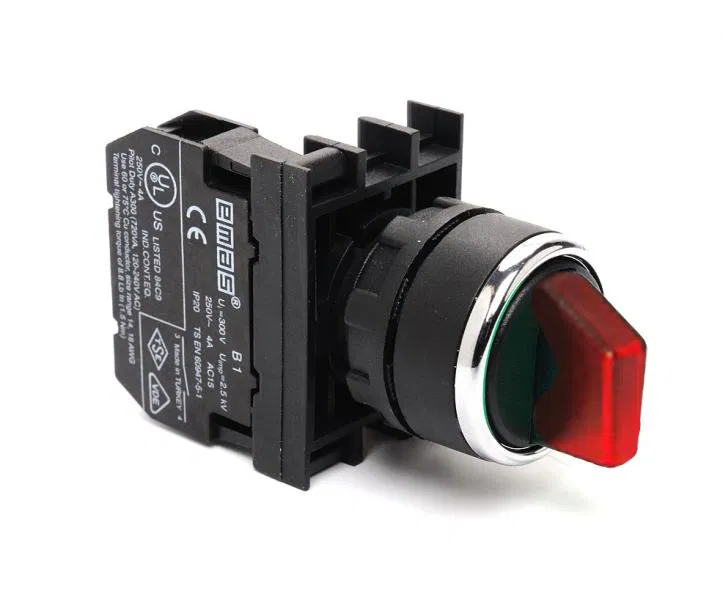 Переключатель 0-1 без фиксации красн. (1НО) EMAS B100SL21K
