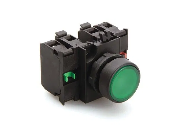 Кнопка нажимная круглая CP305DY (2НО+2НЗ) желт. EMAS CP305DY