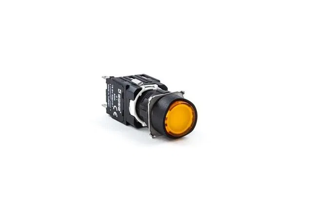 Кнопка нажимная возвратная круглая (1НО) желт. EMAS D100YDS
