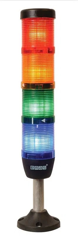 Колонна сигнальная 50мм 24В светодиод LED алюм. патрубок 100мм красн./зел./желт./син. EMAS IK54L024XM03