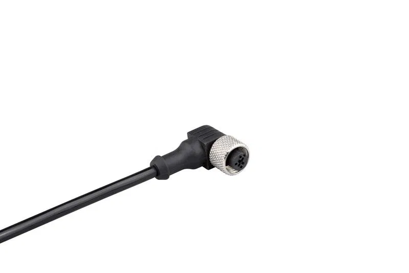Кабель соединительный 5м с гнездом M12х3 90град. ПУ IP68 EMAS SKM12P3DXP5