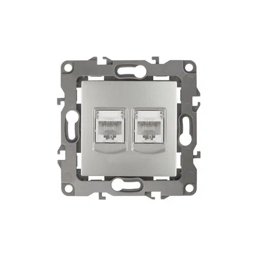 Розетка компьютерная 2-м Эра12 RJ45 12-3108-03 алюм. Эра Б0014731