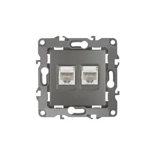Розетка компьютерная 2-м Эра12 RJ45 12-3108-12 графит Эра Б0019354