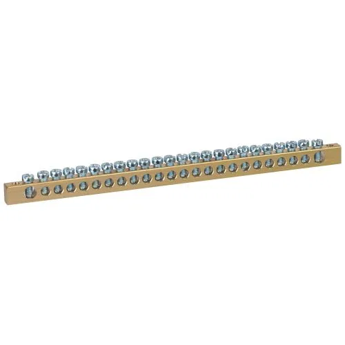 Шина NO-122-11 PEN "земля-ноль" 6х9мм 24/2 с креплениями по краям латунь ЭРА Б0047225