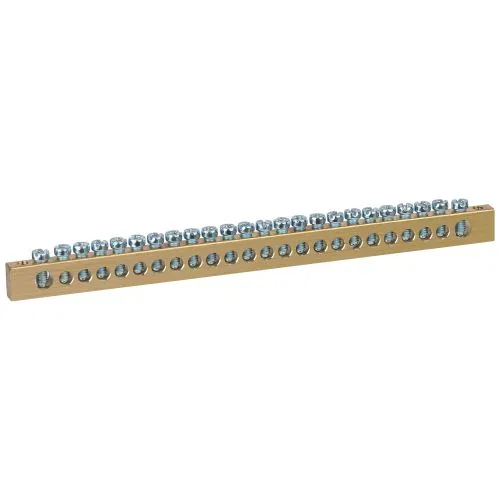 Шина NO-122-29 PEN "земля-ноль" 8х12мм 24/2 крепеж по краям латунь ЭРА Б0047244