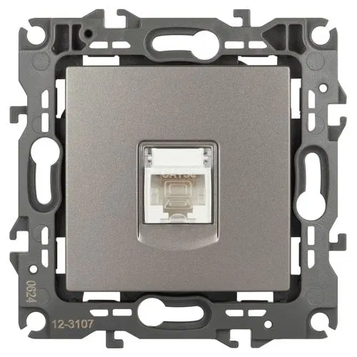 Розетка информационная Эра12 12-3107-16 RJ45 титан Эра Б0065716