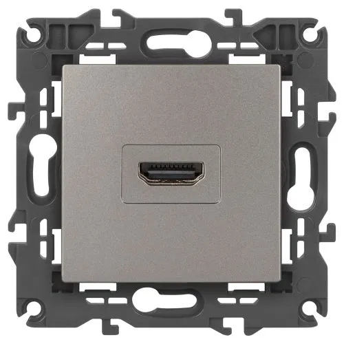 Розетка 1-м СП Elegance 14-3114-16 HDMI титан Эра Б0065778