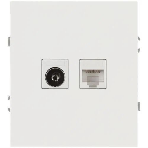 Розетка комбинированная СП Arktik RJ45 + TV 16А IP20 250В бел. Эра Б0070494