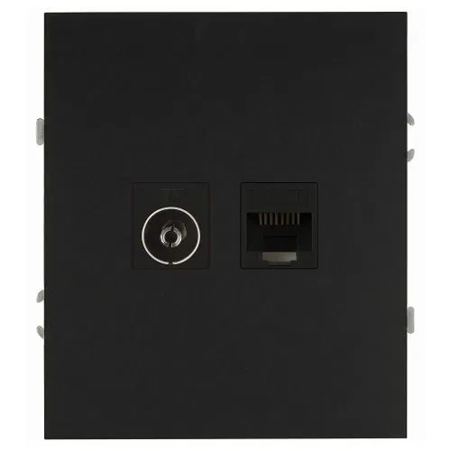 Розетка комбинированная СП Arktik RJ45 + TV 16А IP20 250В антрацит Эра Б0070498