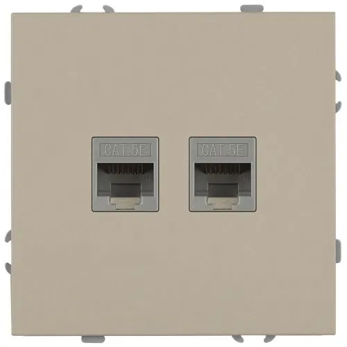 Розетка информационная 2-м СП Galaxy RJ45 16А IP20 250В шампань Эра Б0070762