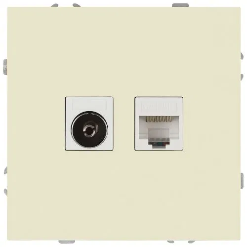 Розетка комбинированная СП Galaxy RJ45 + TV 16А IP20 250В сл. кость Эра Б0070778