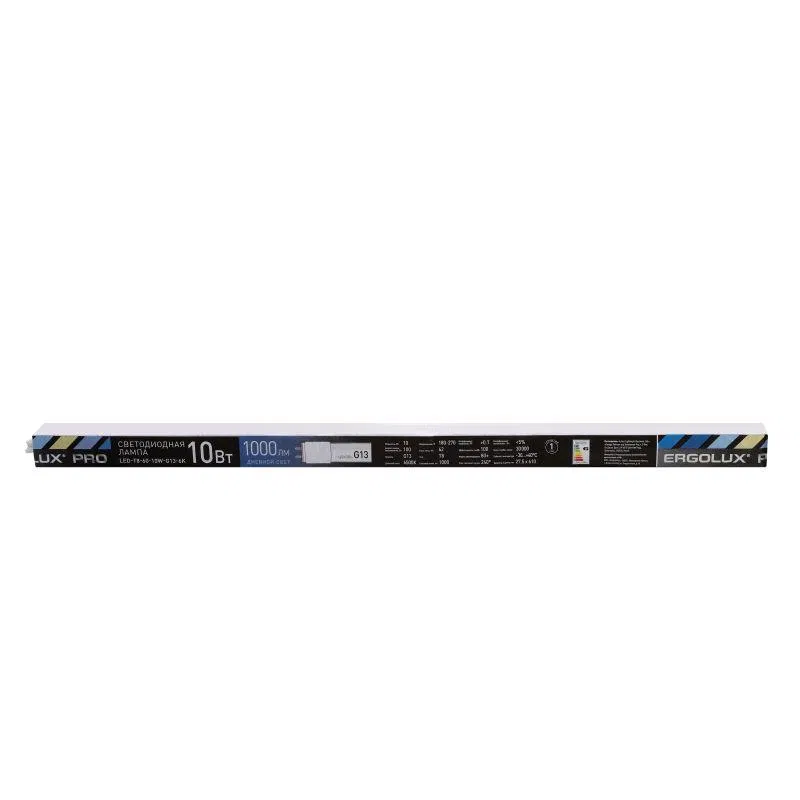 Лампа светодиодная LED-Т8-60-10W-G13-6K PRO Т8 10Вт G13 6500К 600мм 172-265В Ergolux 15124