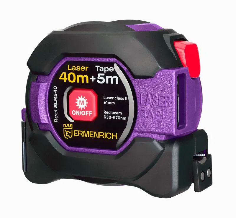 Рулетка с лазерным дальномером Reel SLR540 фиолет. Ermenrich 84581