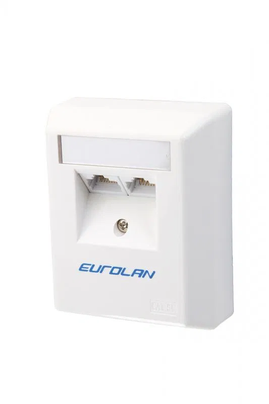 Коробка настенная 2-порт. UTP кат.5E угловая бел. Eurolan 12D-U5-02WT
