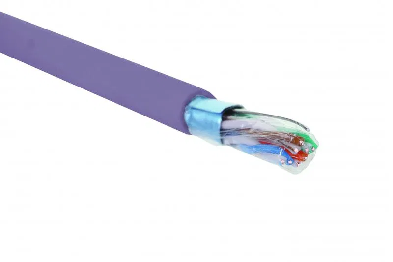 Кабель F/UTP кат.5E 4 пары 24 AWG нгА-LSLTx внутр. прокладки фиолет. (коробка) (уп.305м) Eurolan 19C-F5-05VL-B305