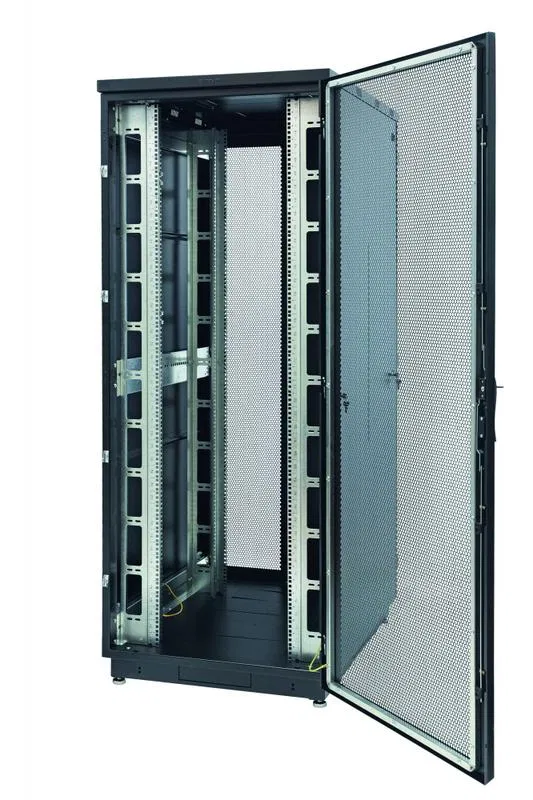 Шкаф Racknet S3000 47U 800х1000 передн. дверь перфорир. одностворчат.; задн. дверь перфорир. двухстворчат. черн. Eurolan 60F-47-8A-34BL