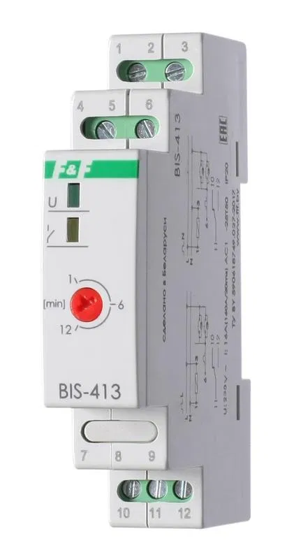 Реле импульсное BIS-413 (с встроенным таймером; монтаж на DIN-рейке 230В 16А 1P IP20) F&F EA01.005.003 Евроавтоматика F&F