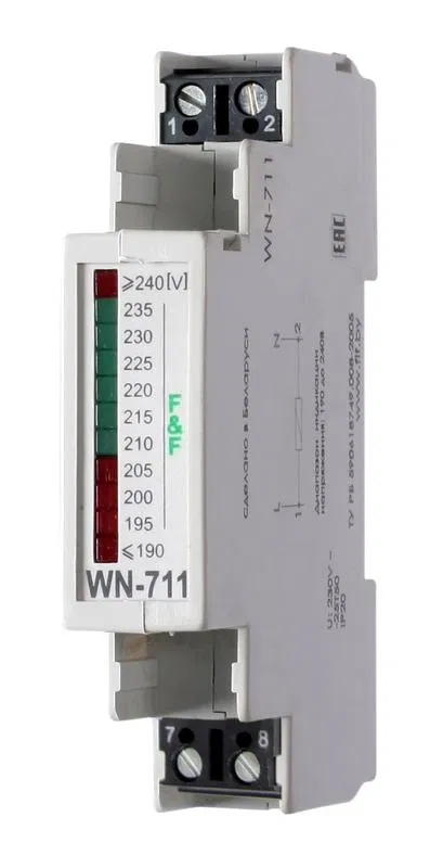 Указатель напряжения WN-711 (1ф светодиод. шкала 35мм 230В IP20 монтаж на DIN-рейке) F&F EA04.007.004 Евроавтоматика F&F