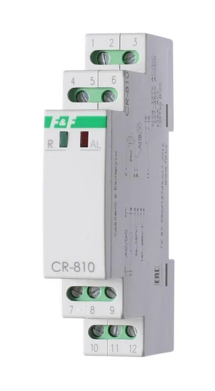 Реле температурное CR-810 (с внешн. термист. датчиками DIN-рейка 230В 16А 1перекл.) F&F EA05.002.001 Евроавтоматика F&F