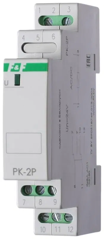 Реле промежуточное PK-2P (монтаж на DIN-рейке 35мм 220В 50Гц 2х8А 2 перекл.) F&F EA06.001.009 Евроавтоматика F&F