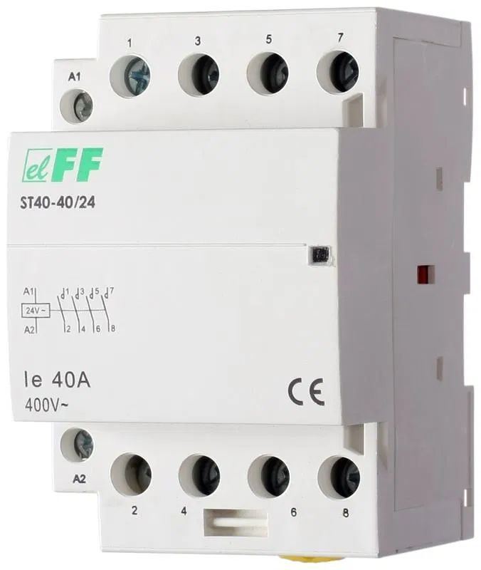 Контактор ST40-40/24 (4NO 6.4Вт 3 модуля монтаж на DIN-рейке 24В AC 40А IP20) F&F EA13.001.010 Евроавтоматика F&F