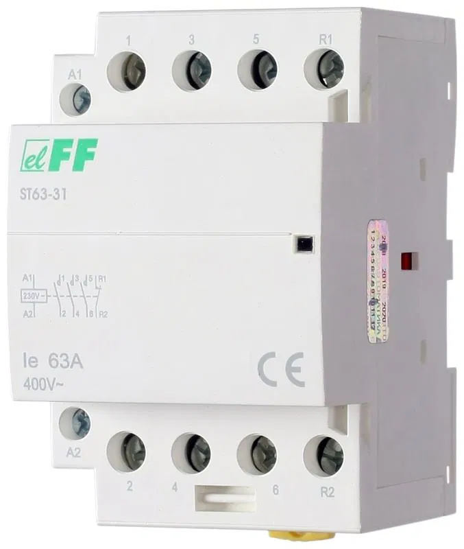 Контактор ST63-31 (3NO+1NC 6.4Вт 3 модуля монтаж на DIN-рейке 230В AC 63А IP20) F&F EA13.001.013 Евроавтоматика F&F