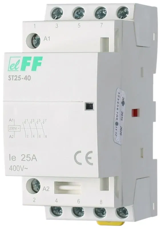 Контактор ST25-40/24 (4NO 4Вт 2модуля монтаж на DIN-рейке 24В AC 25А IP20) F&F EA13.001.018 Евроавтоматика F&F