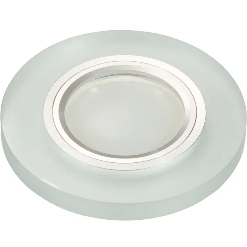 Светильник декоративный Luciole DLS-L112 GU5.3 CHROME/MATT CLEAR GU5.3 встраив. доп. светодиод. подсветка 3Вт без лампы основание метал. хром отделка матов. стекло прозр. Fametto UL-00000365