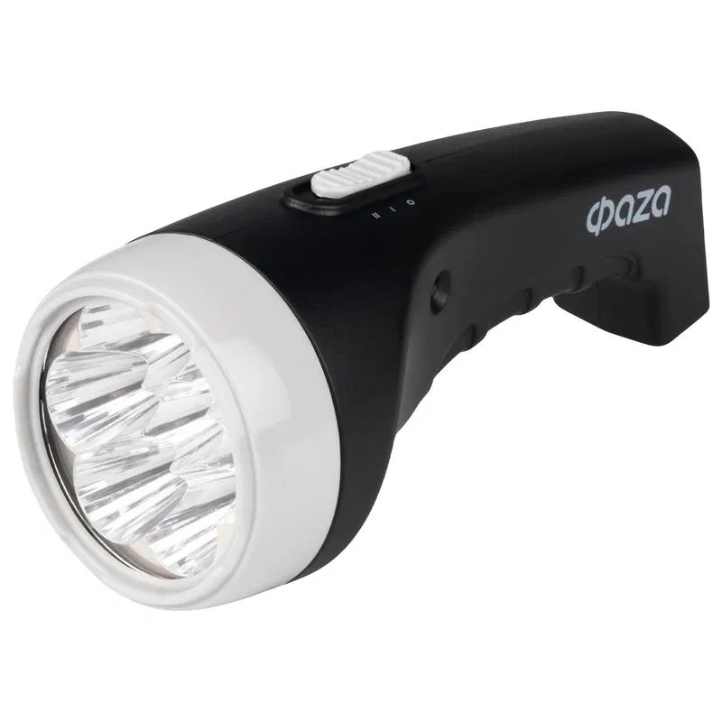 Фонарь аккумуляторный ручной AccuF2-L07-bk 7LED 2 режима: 100проц./25проц. аккум. 0.4А.ч выдвижная вилка индикатор зарядки черн. ФАZА 5000810