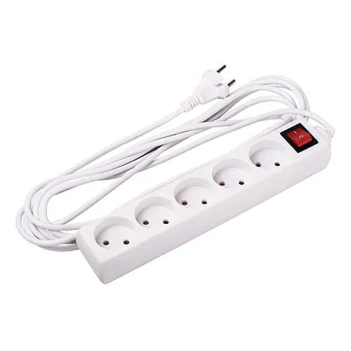 Удлинитель 5х5м 10А IP20 FS075-05-500 2.2кВт ПВС 2х0.75 с выкл. ФАZА 5004368