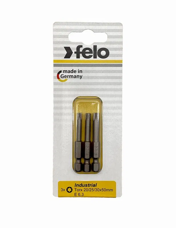 Биты TX15/TX20/TX25 50мм Industrial (блист.3шт) FELO 03693216