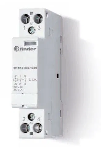 Контактор модульный 1NO+1NC 32А AgNi 240В AC/DC 17.5мм IP20 опции: мех.индикатор FINDER 227202301510