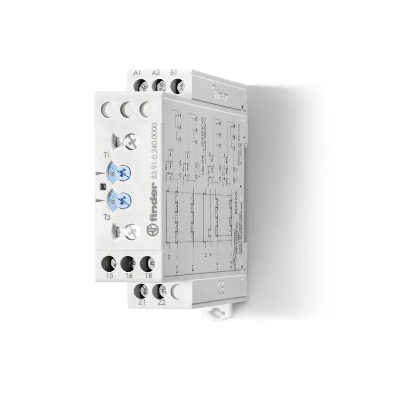 Таймер модульный мультифункциональный (LI LE PI PE) 24-240В AC/DC 1CO 16А 22.5мм регулировка времени 0.05с-10дней IP20 версия для ЖД-транспорта FINDER 839102400000T