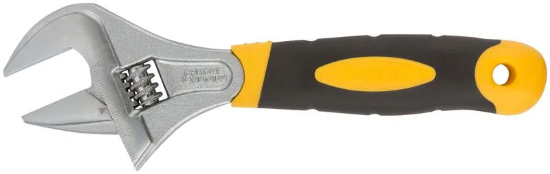 Ключ разводной "Гранд" CrV узкие губки шкала увеличен. захват прорезин. ручка 200мм (40мм) FIT 70192