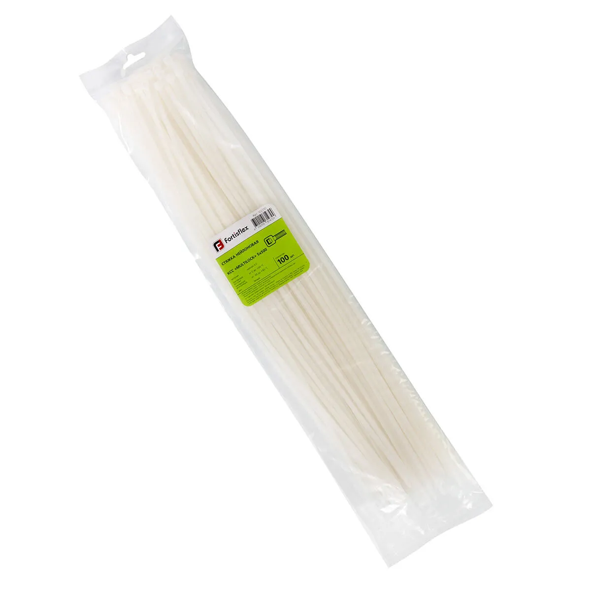 Стяжка нейлоновая КСС «MULTILOCK» 5х500 (бел) (100шт) 102310 Fortisflex