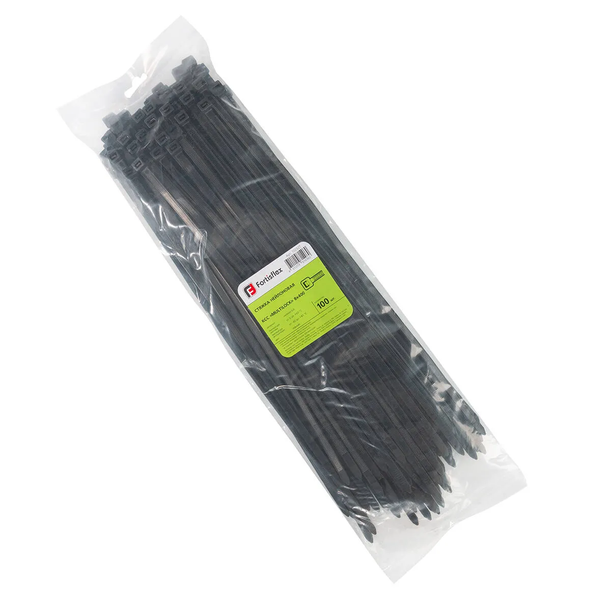 Стяжка нейлоновая КСС «MULTILOCK» 8х400 (черн) (100шт) 102327 Fortisflex